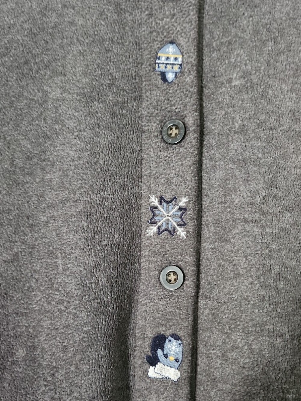 Point Zero Gray Button-Front Women's Cardigan - Picture 2 of 6